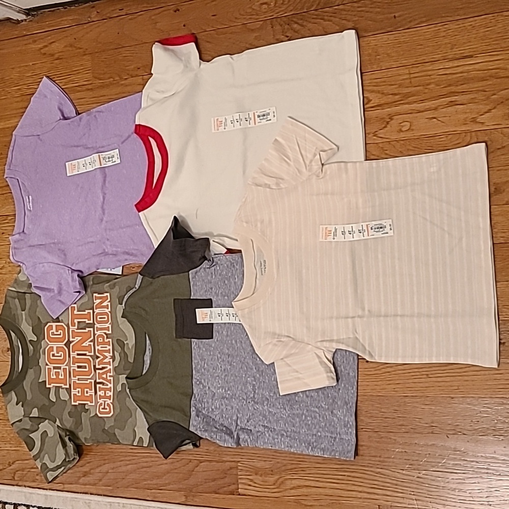 5 ITEMS TODDLER BOYS JUMPING BEANS & OKIE DOKIE SHORT SLEEVE TEES ALL SIZE 4T
